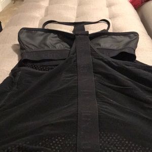 Lukka lux mesh tank with faux leather sports bra